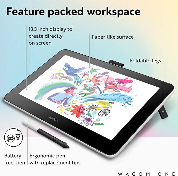 Wacom One HD Yaratıcı Kalem Ekranı 13.3
