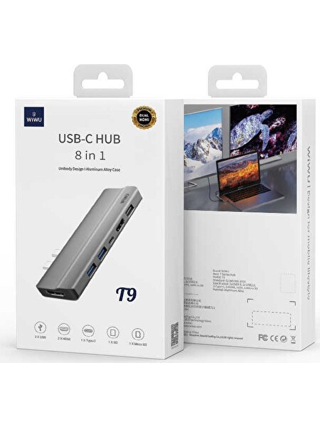 Wiwu 8in1 T9 Type-C Hub Çoklayıcı