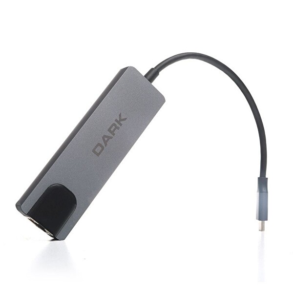 Dark DK-AC-U31X46 5'li USB Type-C Docking Station (Giriş:Type-C=>Çıkış:RJ45 HDMI USB3.0 USB2.0 PD)