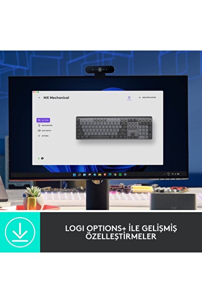 Logitech MX Mechanical Kablosuz Aydınlatmalı Ingilizce Q Performans Klavyesi Siyah