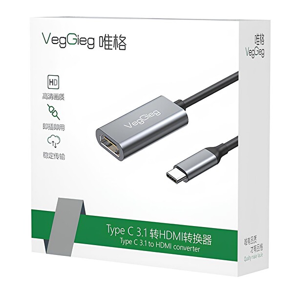 VegGieg 4K 30Hz Type-C to HDMI Çevirici Dönüştürücü Adaptör Z915