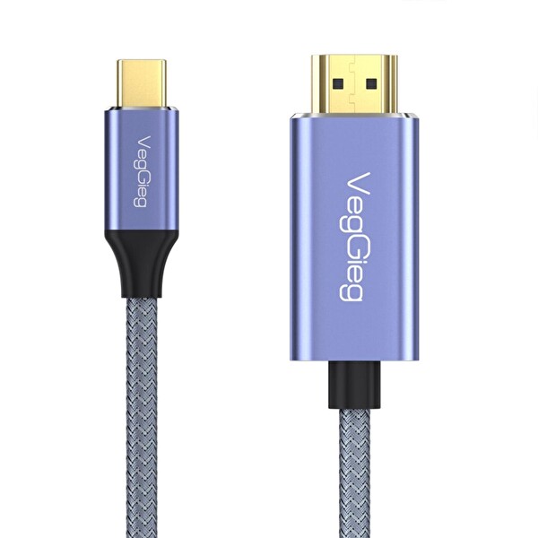 VegGieg 4K/60Hz Type-C 3.1 to HDMI 2.0 Dönüştürücü Kablo 2 Metre V-Z625