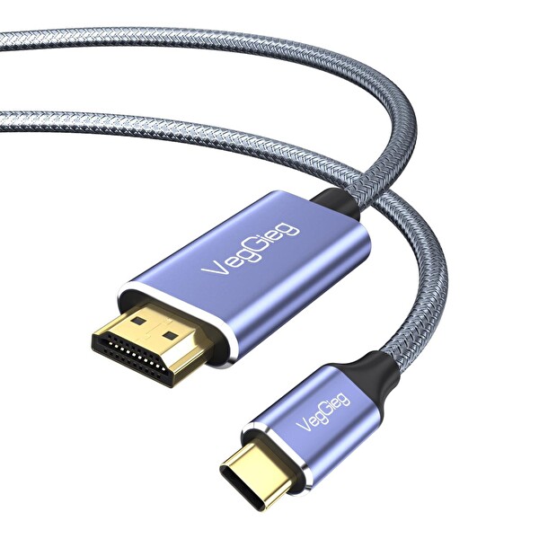 VegGieg 4K/60Hz Type-C 3.1 to HDMI 2.0 Dönüştürücü Kablo 2 Metre V-Z625