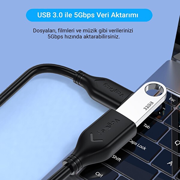 VegGieg USB 3.0 Uzatma Kablosu 3 Metre V-U317