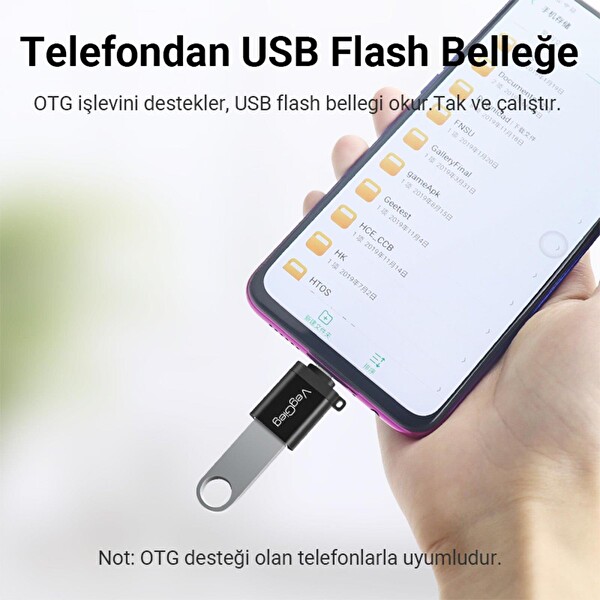 VegGieg Type-C to USB 3.0 Çevirici Dönüştürücü Adaptör V-S101