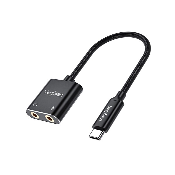 VegGieg Type-C Ses Kartı 3.5mm Kulaklık ve Mikrofon Girişli V-K105