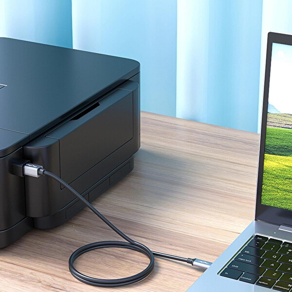 VegGieg V-U404 Type-C to USB-B Yazıcı Kablosu 1.5 M Siyah