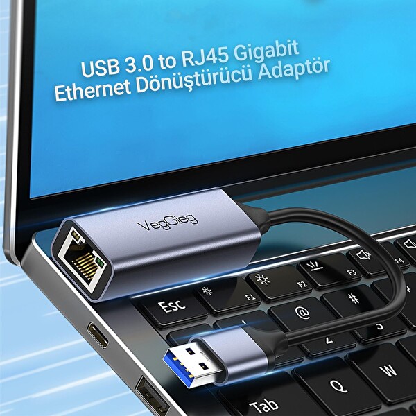 VegGieg USB 3.0 Gigabit 1000Mbps RJ45 Ethernet Dönüştürücü Adaptör V-K306