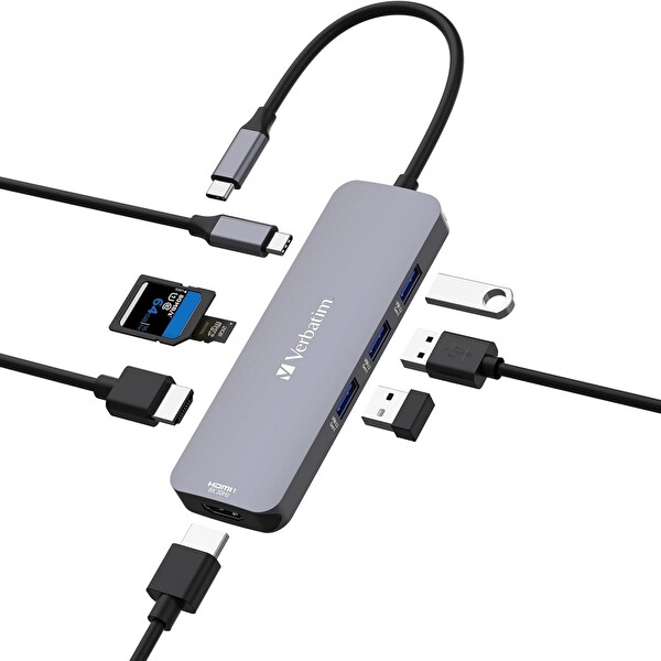 Verbatim 32151 Usb-C Pro 8 Port Çok Bağlantılı Hub CMH-08