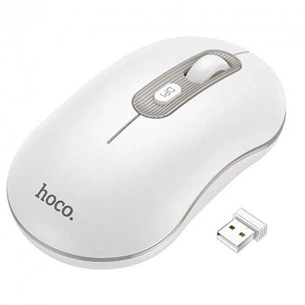 Hoco GM21 Platinium 1600dPi 2.4G Bluetooth Kablosuz Optik Mouse Beyaz