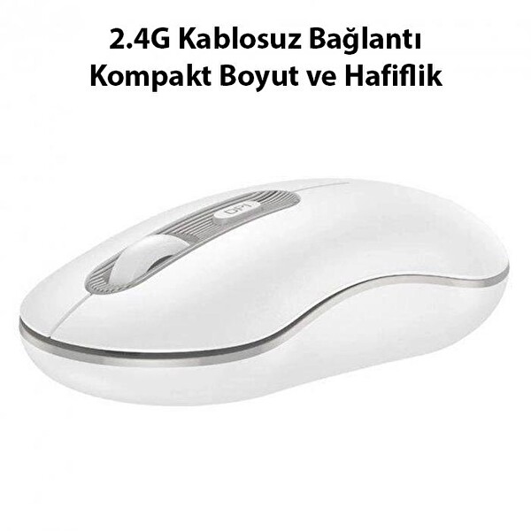 Hoco GM21 Platinium 1600dPi 2.4G Bluetooth Kablosuz Optik Mouse Beyaz