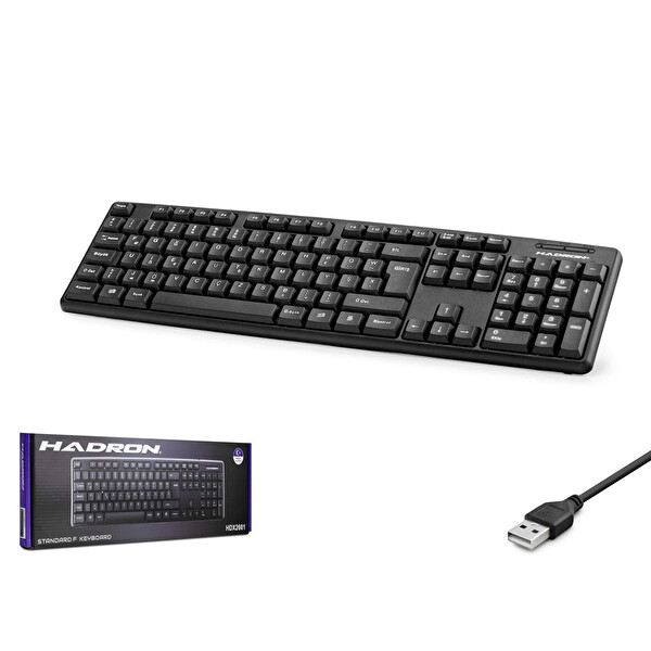 Hadron HDX2601 Türkçe-F 1.25mt USB Kablolu Klavye - Siyah