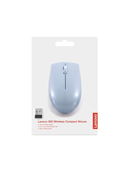 Lenovo 300 Wireless Compact Mavi Mouse