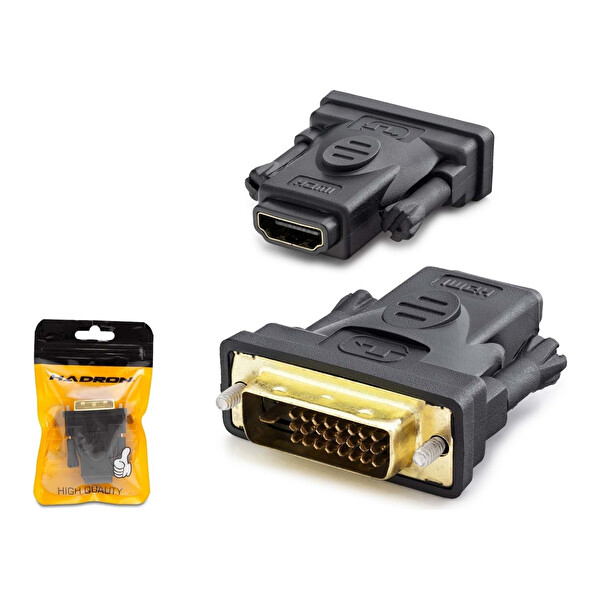 Hadron HDX1266 DVI (M) 24+1 - HDMI (F) Çevici Adaptör - Siyah