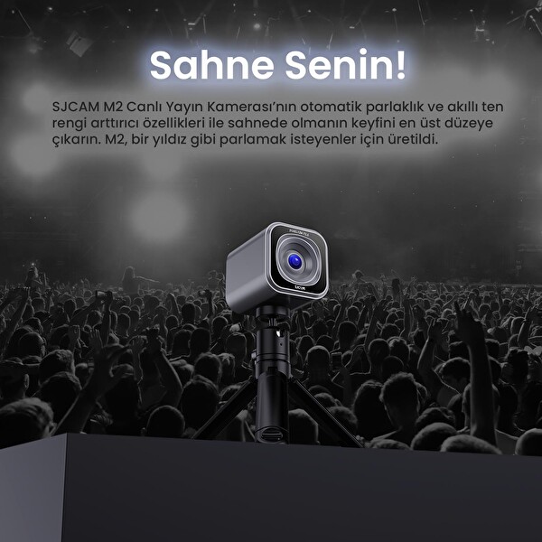 Sjcam M2 4K 12MP Webcam Kamerası F2.0 Lens Adaptif Parlaklık ve CMOS Sensör