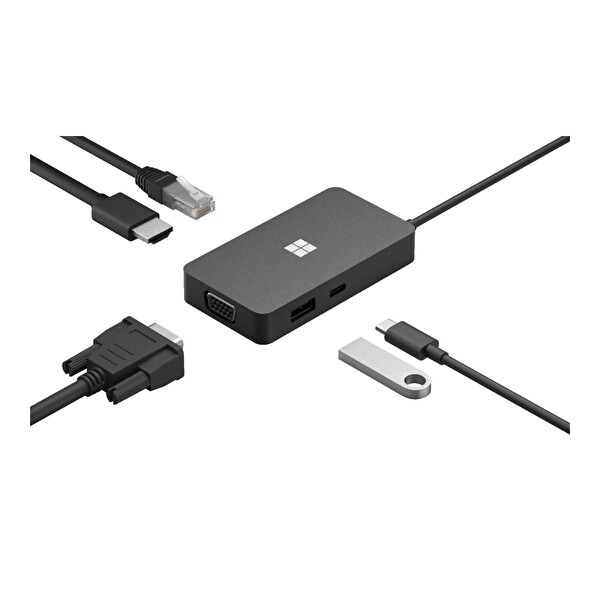 Microsoft Surface USB-C Travel Hub (Çoğaltıcı)- (Port:Ethernet - HDIM - VGA - USB-A - USB-C) - 161-00010