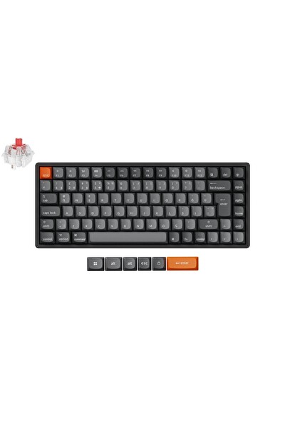 Keychron K2 Max %75 RGB Türkçe Red Switch Kablosuz Alüminyum Çerçeve Karbon Siyah Mekanik Klavye