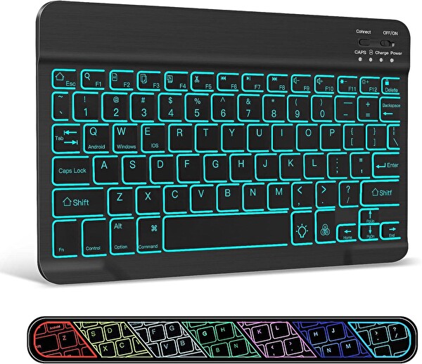 Valkyrie BL30 7 Renk Bluetooth Kablosuz Türkçe Klavye Android iOS Windows Uyumlu Şarjlı 10
