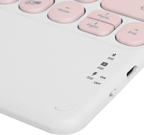 Valkyrie Kablosuz Touchpad Bluetooth Klavye iOS Android Windows Uyumlu Türkçe Şarjlı Ultra İnce Type-C Giriş Pembe