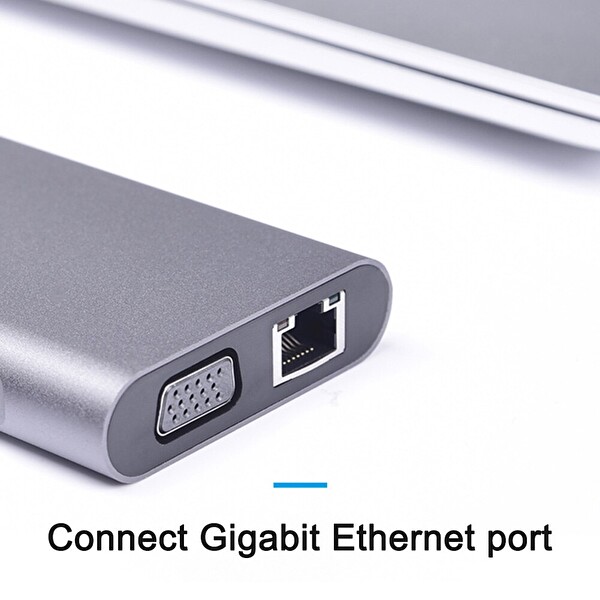 Valkyrie 10 in 1 USB 3.0 HDMI 4K SD Macbook Type-C Hub Çevirici Çoklayıcı