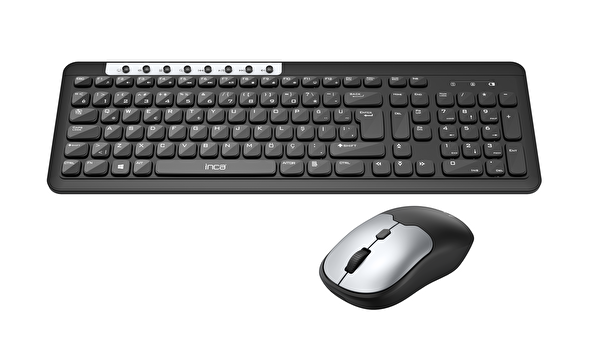 Inca IWS-599 Kablosuz Multimedya Süper Konforlu Çift Alıcılı USB & Type-C Klavye ve Mouse Seti