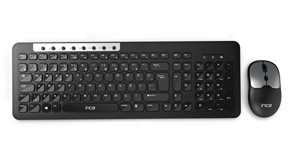 Inca IWS-599 Kablosuz Multimedya Süper Konforlu Çift Alıcılı USB & Type-C Klavye ve Mouse Seti