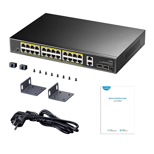 Cudy GS1026PS2 2Port Gigabit 24Port Gigabit PoE 10/100Mbps 300W Metal Kasa Switch