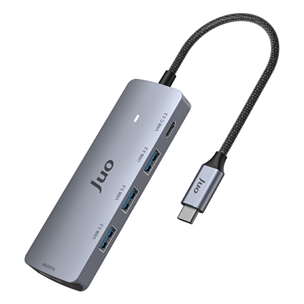 Juo Type-C 5Gbps 100W 4K 60Hz HDMI USB 3.2 Çoklayıcı Hub JHB51