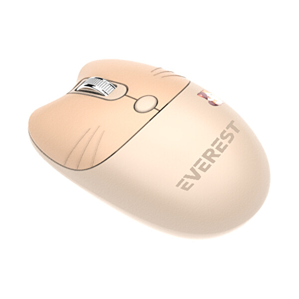 Everest KM-6283 CATTY Renkli Tuşlu Bej 2.4 GHz BT Kablosuz Q Multimedia Klavye - Mouse ve Pad Seti