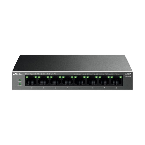 TP-Link LS108GP 10-100-1000 Mbps 8 Port PoE+ Switch Metal Kasa