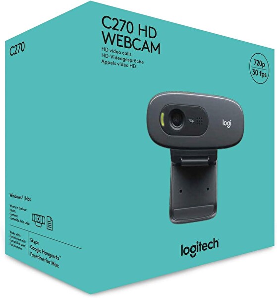 Logitech C270 HD 720p Mikrofonlu Webcam Siyah