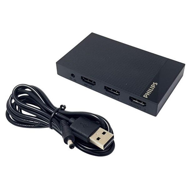 Philips SWV9023B/93 4K 1x4 HDMI Splitter 1 Giriş-4 Çıkış Ultra HD Görüntü Dağıtıcı