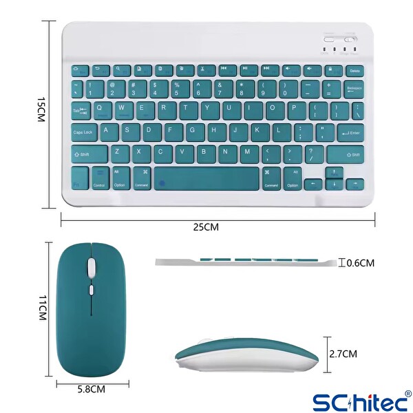 ScHitec Kablosuz Klavye ve Mouse Set Type-C Şarjlı Bluetooth 2.4G Bağlantlılı Beyaz