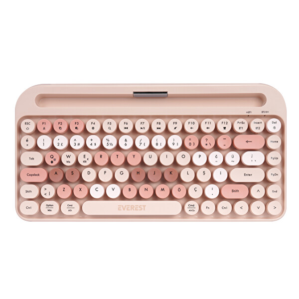 Everest KB-98 LATTE 2.4G-BT1-BT2 Çoklu Cihaz Bağlantılı Q Kablosuz klavye