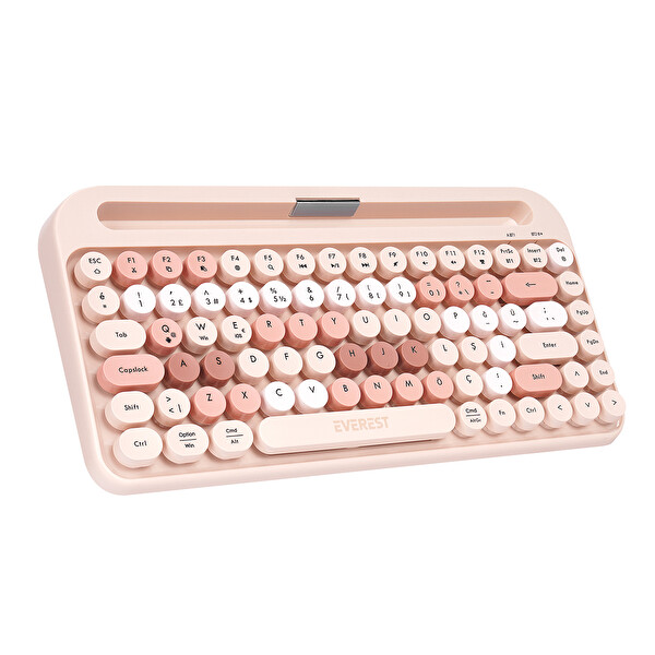 Everest KB-98 LATTE 2.4G-BT1-BT2 Çoklu Cihaz Bağlantılı Q Kablosuz klavye