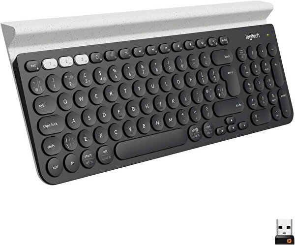 K780 Multi-Platform İngilizce Q Kablosuz Klavye - Siyah