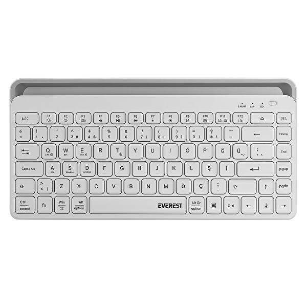 Everest KB-BT66 Beyaz 2.4G - BT1 - BT2 3 in 1 Q Kablosuz Klavye