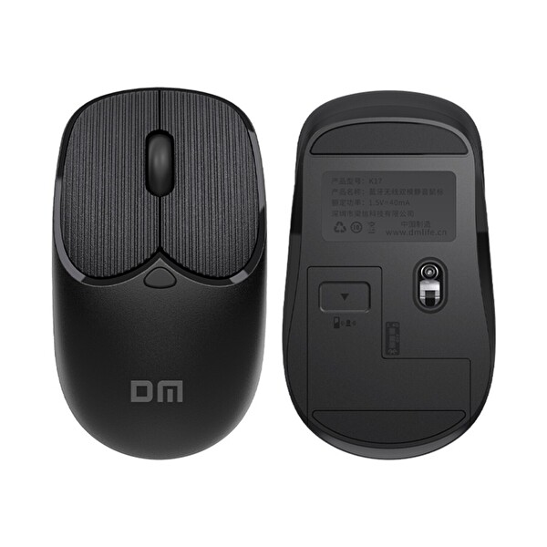DM K17 Dual Mode Bluetooth ve 2.4GHz Kablosuz 1200DPI Ergonomik Optik Mouse