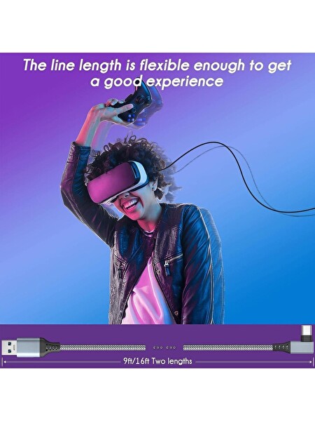 Daytona VR5 USB 3.2 Gen1 To Type-C Sanal Gerçeklik Gözlüğü VR Link Data Kablosu 5 M