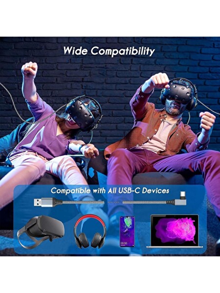Daytona VR5 USB 3.2 Gen1 To Type-C Sanal Gerçeklik Gözlüğü VR Link Data Kablosu 5 M