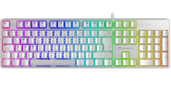 GameBooster G24W Enigma Rainbow Aydınlatmalı Red Switch Mekanik Beyaz Oyun Klavyesi
