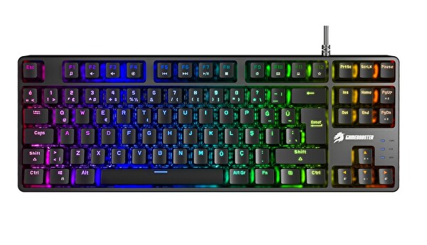 GameBooster G23B Enigma TKL Rainbow Aydınlatmalı Red Switch Mekanik Siyah Oyun Klavyesi