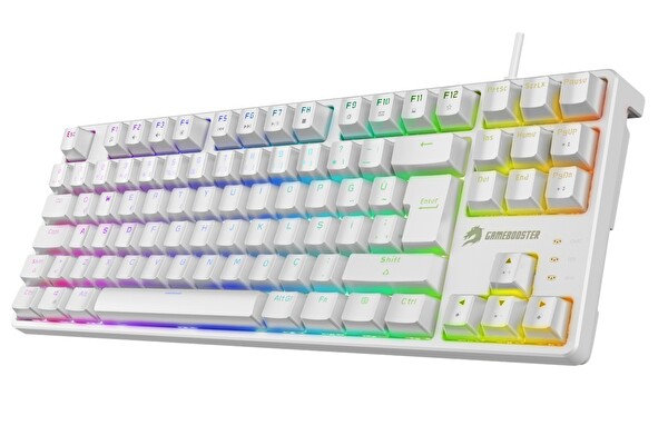 GameBooster G23W Enigma TKL Rainbow Aydınlatmalı Red Switch Mekanik Beyaz Oyun Klavyesi