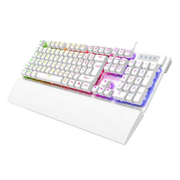 Rampage KM-RX7 Fortuna Beyaz Rainbow TR Q 8 Tuş 6400 DPI Klavye ve Mouse Set