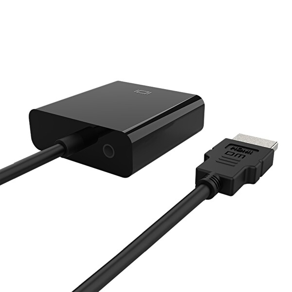 DM CHB021 HDMI to VGA Dönüştürücü 3.5 MM Aux Ses Destekli Çıkış HDMI-VGA Adaptör