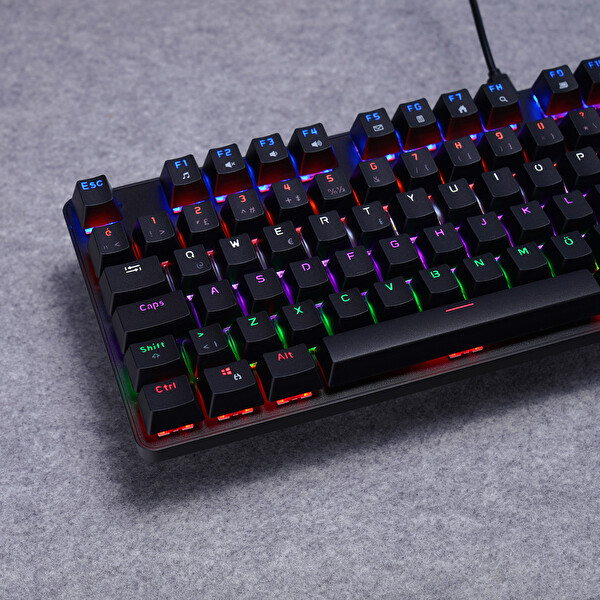 Everest KB-MK1 Lumos Siyah USB Rainbow Aydınlatmalı Red Switch Full Anti-Ghosting Mekanik Gaming Oyuncu Klavyesi