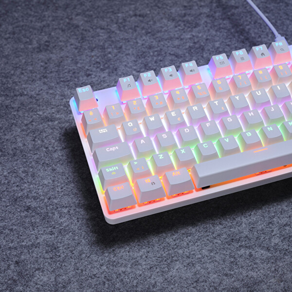 Everest KB-MK1 Lumos Beyaz USB Rainbow Aydınlatmalı Red Switch Full Anti-Ghosting Mekanik Gaming Oyuncu Klavyesi