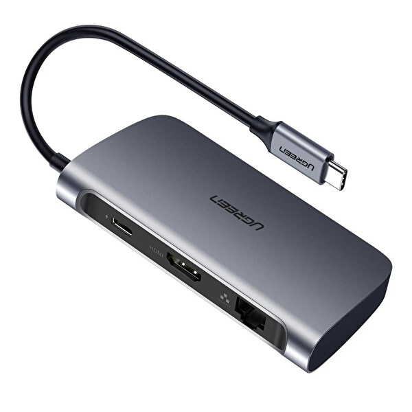 Ugreen 50771 CM212 6in1 USB C to 1GB/s Ethernet 4K HDMI USB 3.0 Hub Çoklayıcı 100W Hızlı PD Şarj