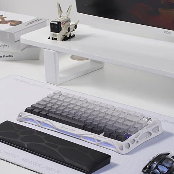 GravaStar Ergonomik Kaymaz Tabanlı PU Deri Yüzeyli Siyah Klavye Bilek Desteği