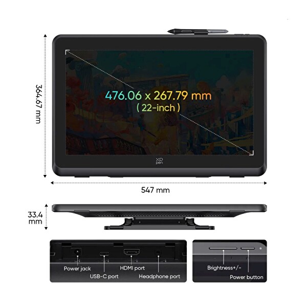 XP-Pen Artist 22 Plus Grafik Ekran Tablet Drawing Display